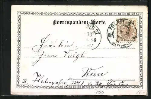 Lithographie Iglau, Totalansicht mit städtischer Schwimmschule, Iglauerin in Tracht