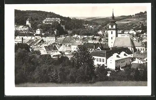 AK Velké Mezirici /Gross Meseritsch, Kirche im Ortsbild