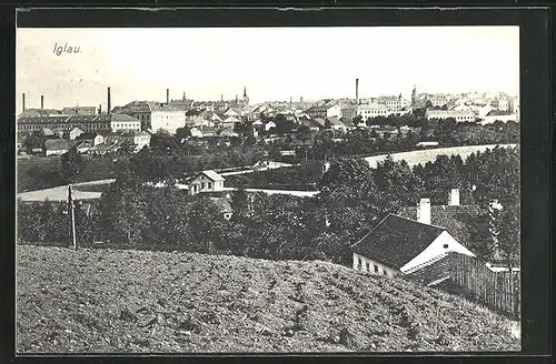 AK Jihlava /Iglau, Teilansicht der Stadt von einer Anhöhe her