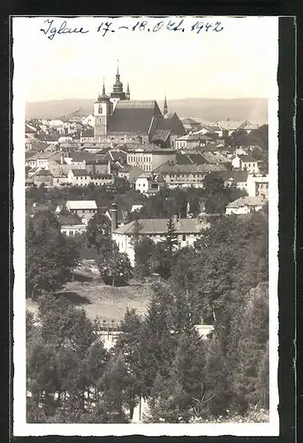 AK Jihlava /Iglau, Kirche im Stadtbild