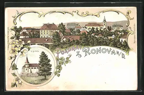Lithographie Ronov n. D., Panorama, U sv. Krize