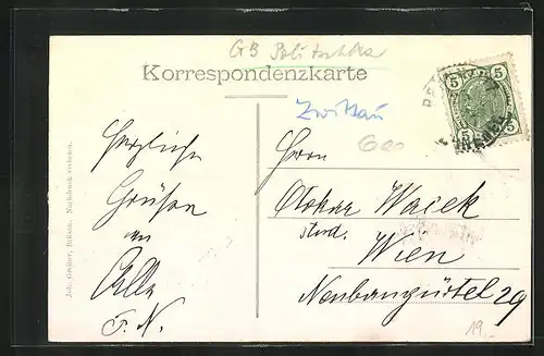 AK Brünnlitz, Uferpartie im Winter