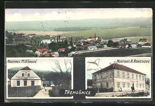 AK Tremosnice, Hostinec M. Viskove, Hostinec A. Rokosove, Panorama
