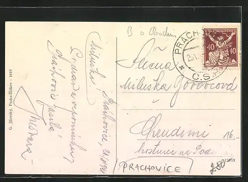 AK Prachovice, Obecni dum, Skola, Stred obce