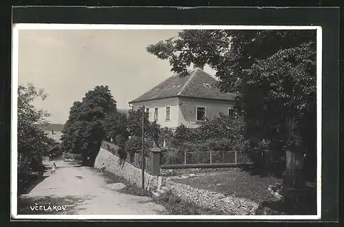 AK Vcelakov, Strassenpartie mit Haus