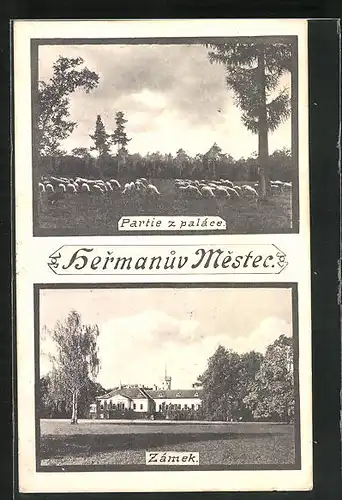 AK Hermanuv Mestec, Partie z palace, Zamek