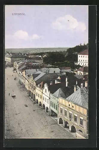 AK Leitomischl / Litomysl, Strassenpartie mit Gebäudeansicht