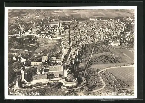 AK Rothenburg o. T., Fliegeraufnahme vom Zentrum