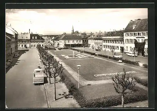 AK Germersheim /Rhein, Königsplatz mit Parkanlage
