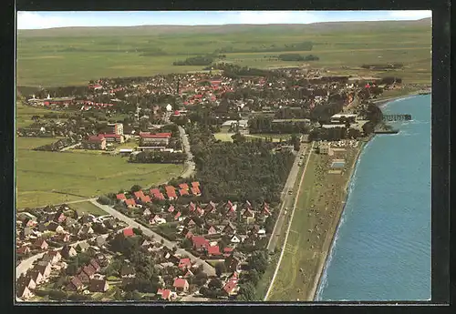 AK Tönning /Eider, Fliegeraufnahme mit Strand