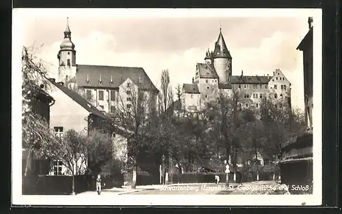 AK Schwarzenberg /Erzgeb., St. Georgenkirche und Schloss