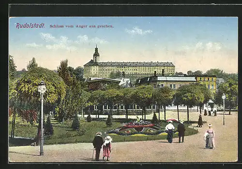 AK Rudolstadt, Schloss vom Anger aus gesehen