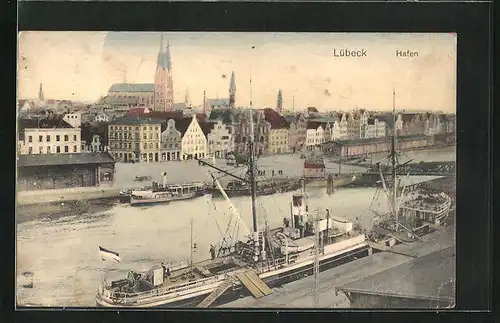 AK Lübeck, Hafen und Kirche