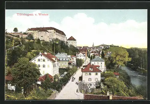 AK Tübingen, Teilansicht mit Strassenpartie