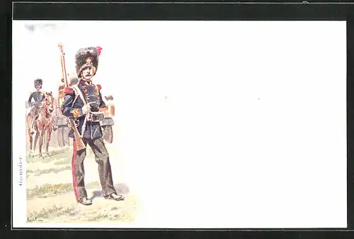 Künstler-AK Belgischer Grenadier in Uniform