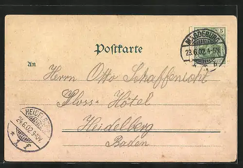 Lithographie Magdeburg, Dom, Ostseite