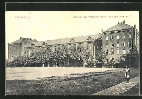 AK Bückeburg, Kaserne des Westphälischen Jägerbataillons Nr. 7