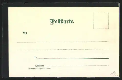 Lithographie Stuttgart, Gasthaus z. Schatten, Landkarte der Umgebung