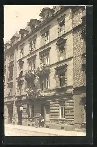 Foto-AK Mannheim, Haus in der Riedfeldstrasse 4a, 1915