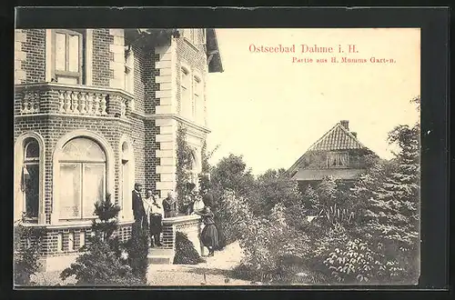 AK Dahme, Gartenpartie im Ostseehotel Otto Mumm