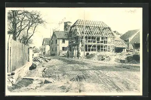 AK Schweighausen, Kriegsbeschädigte Strasse