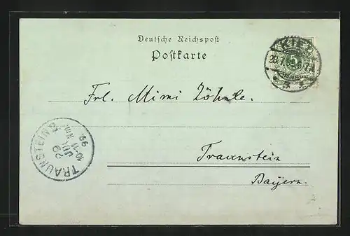 Mondschein-AK Grünenthal, Hochbrücke mit Dampfer