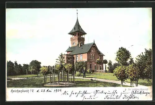 AK Reichenbach i. V., Gasthaus Zur schönen Aussicht