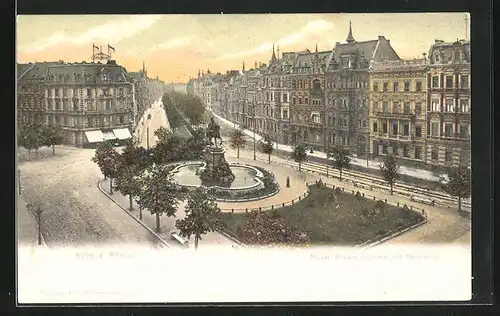 AK Köln-Neustadt, Kaiser-Wilhelm-Denkmal mit Hansaring