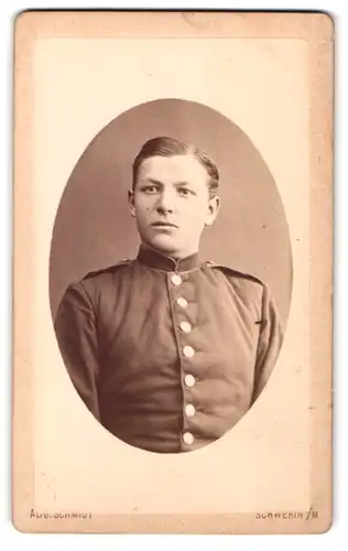 Fotografie Aug. Schmidt, Schwerin, Arsenalstr. 4, Artillerist in Uniform Feld.-Art.-Rgt. 24