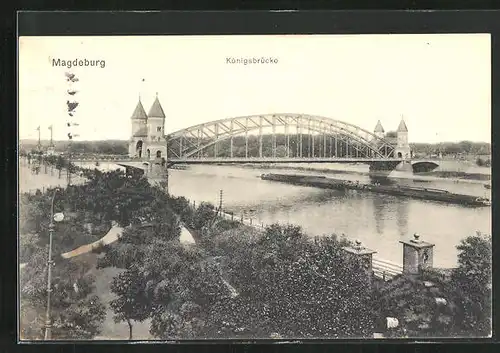 AK Magdeburg, Ansicht der Königsbrücke