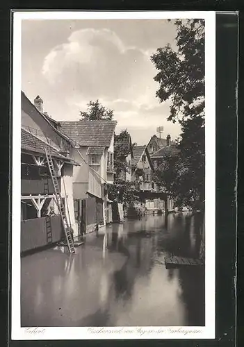 AK Erfurt, Fischersand vm Steg an der Farbengasse