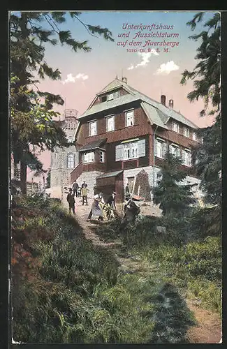 AK Wildenthal, Gasthaus und Aussichtsturm auf dem Auersberge