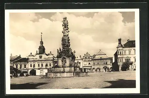 AK Schumberg / Chrudim, Námesti, Marktplatz mit Pestsäule