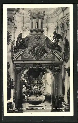 AK Luze, Hlavni oltár chrámu Páne Panny Marie Pomocné na Chlumku