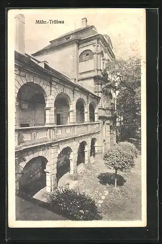 AK Mährisch-Trübau, Teilansicht vom Schloss