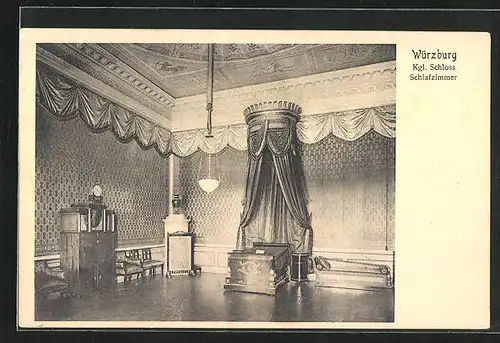 AK Würzburg, Schlafzimmer im kgl. Schloss