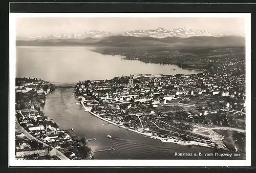 AK Konstanz a. B., Fliegeraufnahme des Ortes