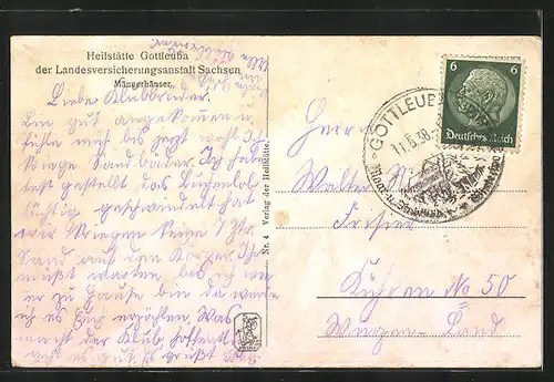 AK Gottleuba, Männerhäuser der Heilstätte