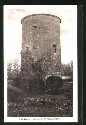 AK Salzwedel, Burgturm im Bürgerpark