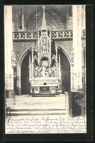 AK Freiberg i. Sa., Blick auf den Altar im Dom