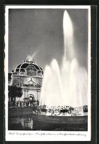 AK Bad Oeynhausen, Leuchtfontäne am Kurhaus