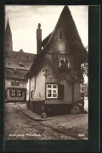 AK Quedlinburg, Strassenpartie am Finkenherd