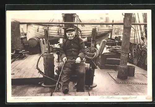 AK Scheveningen, niederländischer Wachtmann an Bord