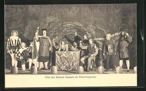 AK Freiberg, Bergfestspiel 1914, Otto des Reichen Bankett im Silberbergwerk