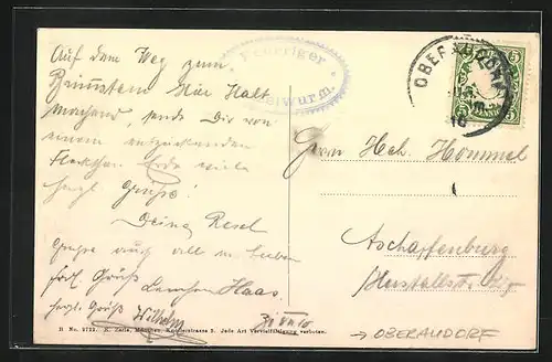 AK Oberaudorf, Berggasthaus Zum feurigen Tatzelwurm, Dr. Ludwig Steub, 1812-1888, Victor v. Scheffel, 1826-1885