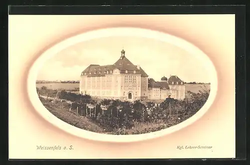Präge-AK Weissenfels a. S., Kgl. Lehrer-Seminar im Passepartoutrahmen