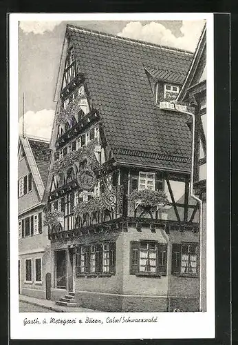 AK Calw /Schwarzwald, Gasthaus und Metzgerei zum Bären