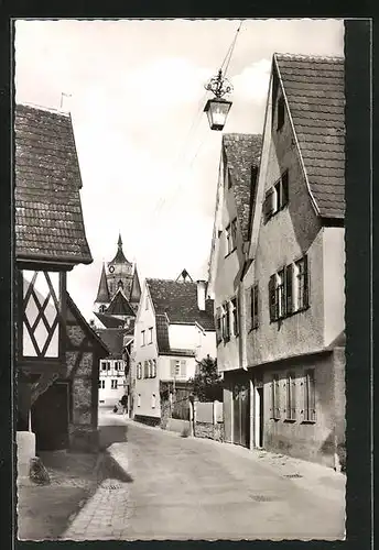 AK Weil der Stadt, Mühlgasse mit Blick auf Peter u. Paulskriche