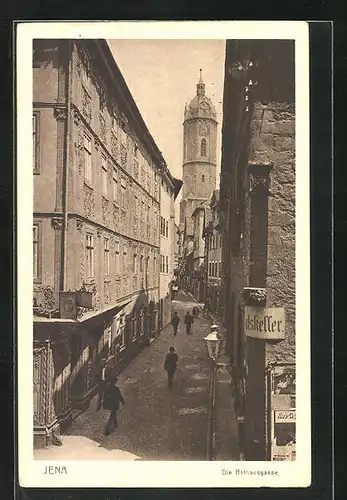 AK Jena, Strassenpartie der Rathausgasse