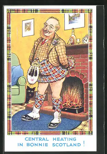 AK Schotte im Kilt wärmt sein Gesäss, Scherz